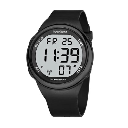 HOTHearkent Atomic Talking Watch Sets Itself for Visually impaired or Seniors LCD Big Number Easy-to-Read Talking Watch for Elderly