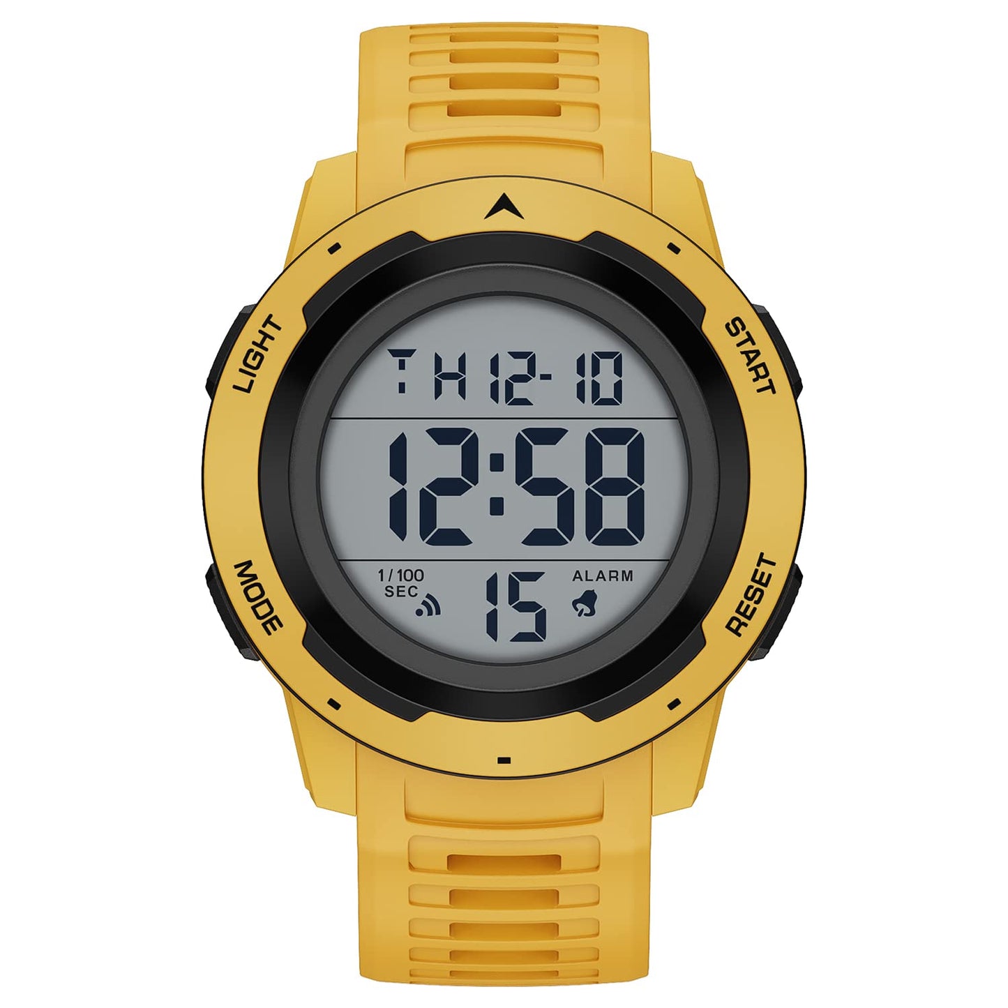 HOTGOLDEN HOUR Mens Waterproof Digital Sport Watches Wide Screen Easy Read Display Military Style with Rubber Strap
