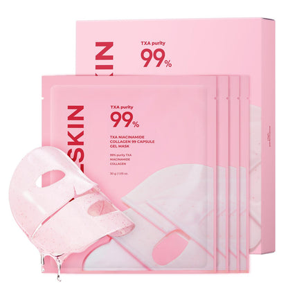 HOTAPRILSKIN TXA Pink Capsule Gel Mask | Overnight Face Mask for Glass Glow Skin I 99% High-Purity Tranexamic Acid 3 for uneven skin tone I Elasticity, Hydrating and Firming I Korean Skincare I 30g x 4ea