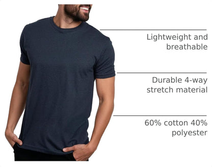 HOTMens T Shirts Soft Cotton Crew Neck Athletic Fit Casual Tees S-4XL | Soft cotton blend casual tee shirts with 4-way stretch - tag-free athletic fit for gym, work & casual wear. A go-to gift.
