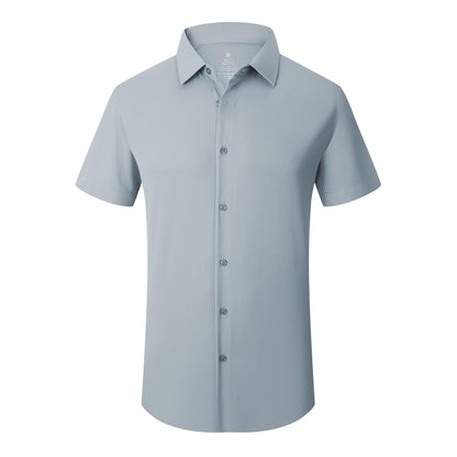HOTSAMERM Mens Dress Shirt Stretch Wrinkle Free Casual Button Down Shirts | 4-Way Stretch & Moisture Wicking Performance Shirt for Business, Wedding, Work, Church, Easy Care Lightweight & Breathable