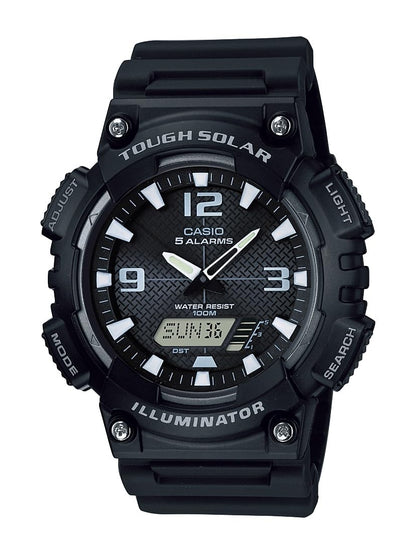 HOTCasio AQS800W Series | Analog Digital Watch | 100M WR | Solar Powered | 1/100 SEC Stop Watch | 6-Language Day of The Week Indicator | Countdown Timer | LED Light | Multi Alarm