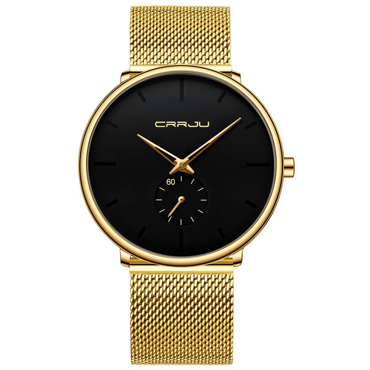 HOTMens Watches Ultra-Thin Minimalist Waterproof - Fashion Wrist Watch for Men Unisex Dress with Stainless Steel Mesh Band