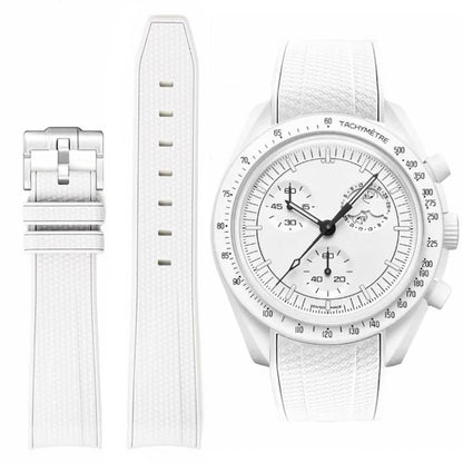 HOTBands for Moonswatch Watch Rubber for Omega x Swatch MoonSwatch 20mm Rolex Seiko Watch Silicone Men with Stainless Steel Replacement Bracelet Original Bracelet Omega x Swatch MoonSwatch Speedmaster