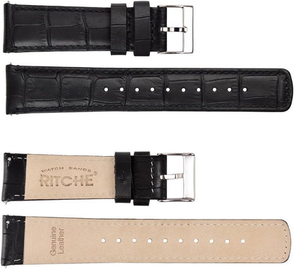 HOTRitche Christmas Gift Quick Release Leather Watch Bands Genuine Leather Watch Strap for Samsung Galaxy Watch 6 Band Classic 43mm 47mm 40mm 44mm 18mm, 20mm or 22mm for Men and Women, White Elephant Gifts, Stocking Stuffers for Men