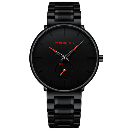 HOTMens Watches Ultra-Thin Minimalist Waterproof-Fashion Wrist Watch for Men Unisex Dress with Stainless Steel Band-Black Hands