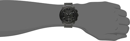 HOTCitizen Men's Eco-Drive Weekender Ecosphere Chronograph Watch in Black IP Stainless Steel, Black Dial (Model: CA4184-81E)