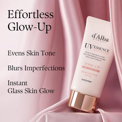 HOTd'alba Piedmont Waterfull Tone-Up Sunscreen Serum BROAD SPECTRUM SPF 50 + Korean Sunscreen for Face, All Skin Tones (1.69 fl.oz.)