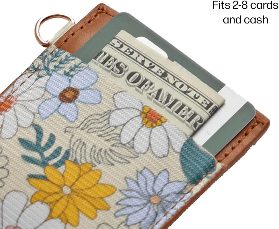 HOTThread Wallets Ultra Slim Minimalist Leather Card Holder Wallet (Blossom)