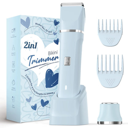 HOTRisina Bikini Trimmer for Women - Painless Electric Razors for Silk Skin,Cordless Body Shaver with Ceramic Blade, Replaceable Lady Razor, IPX7 Waterproof & Easy Cleaning, Birthday Gifts for Women