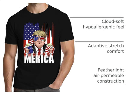 HOT4th of July Shirts for Men:Independence Day American Flag Patriotic Higher Quality Short Sleeve T-Shirt