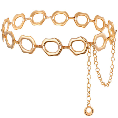HOTTRIWORKS Waist Chain for Women Ladies Metal Link Chunky Chain Belt for Dresses