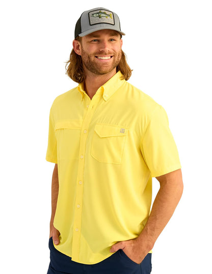 HOTHUK Men's Tide Point Kc Scott Original Artwork Short Sleeve Shirt, Fishing Button Down