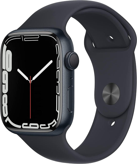 HOTApple Watch Series 7 (GPS, 45MM) - Midnight Aluminum Case with Midnight Sport Band (Renewed Premium)