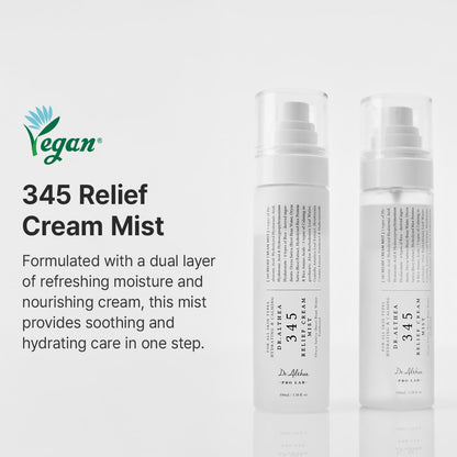 HOTDr.Althea 345 Relief Cream Mist, Korean Vegan Skin Care, 3.38 Fl Oz | Insant Hydration, Calming Skin Irritation with Hyaluronic Acid, Panthenol, Centella Asiatica Leaf Water, Madecassoside