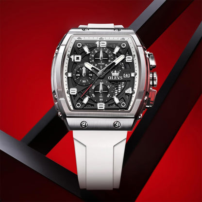 HOTOLEVS Mens Watches Stylish Chronograph Waterproof Luminous Silicon Strap Multifunction Watches for Men Business Men Wrist Watch