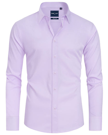 HOTAlimens & Gentle Slim Fit Dress Shirts for Men Long Sleeve Stretch Stain Proof Wrinkle Free Button Down Shirts Formal Shirts