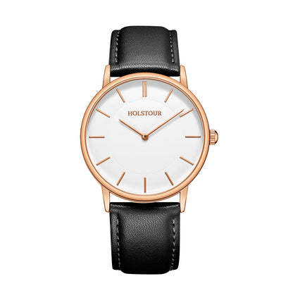 HOTHOLSTOUR Watches for Men Minimalist Business Style Analog Quartz Watch | Leather Strap,Waterproof,Exquisite gifts perfect for men, boyfriends, husbands, and fathers