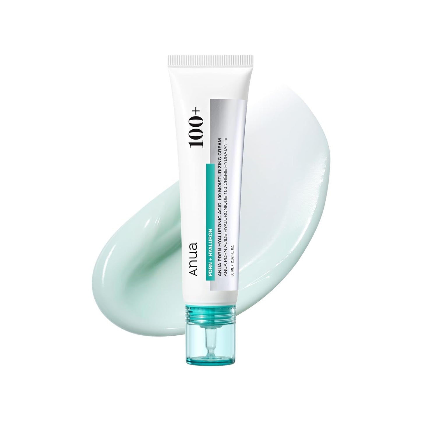 HOTAnua PDRN Hyaluronic Acid 100 Moisturizing Cream, Lightweight, Non-Greasy Hydrating Face Moisturizer with Salmon DNA for Glass Skin, Korean Skincare (2.02 fl oz)
