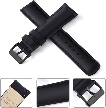 HOTRitche Christmas Gift Quick Release Leather Watch Bands Genuine Watch Straps for Men Women Top Grain Leather Watch Strap, White Elephant Gifts, Stocking Stuffers for Men, Father's Day gifts