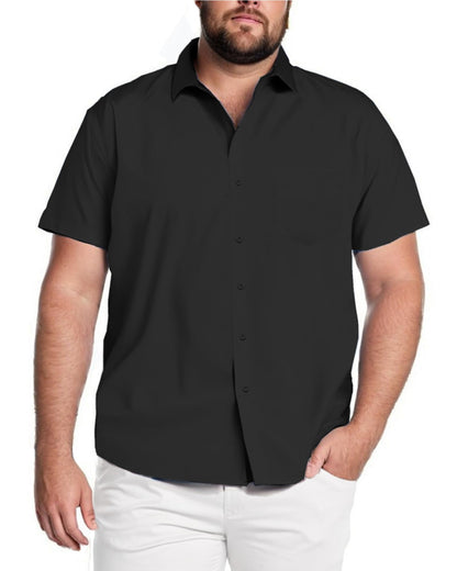 HOTCOOFANDY Big & Tall Shirts for Men Short Sleeve Button Down Casual Dress Shirts