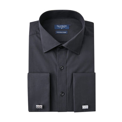 HOTYear In Year Out French Cuff Wrinkle Free Dress Shirt for Men Regular Fit Long Sleeve Wrinkle Resistant Shirt