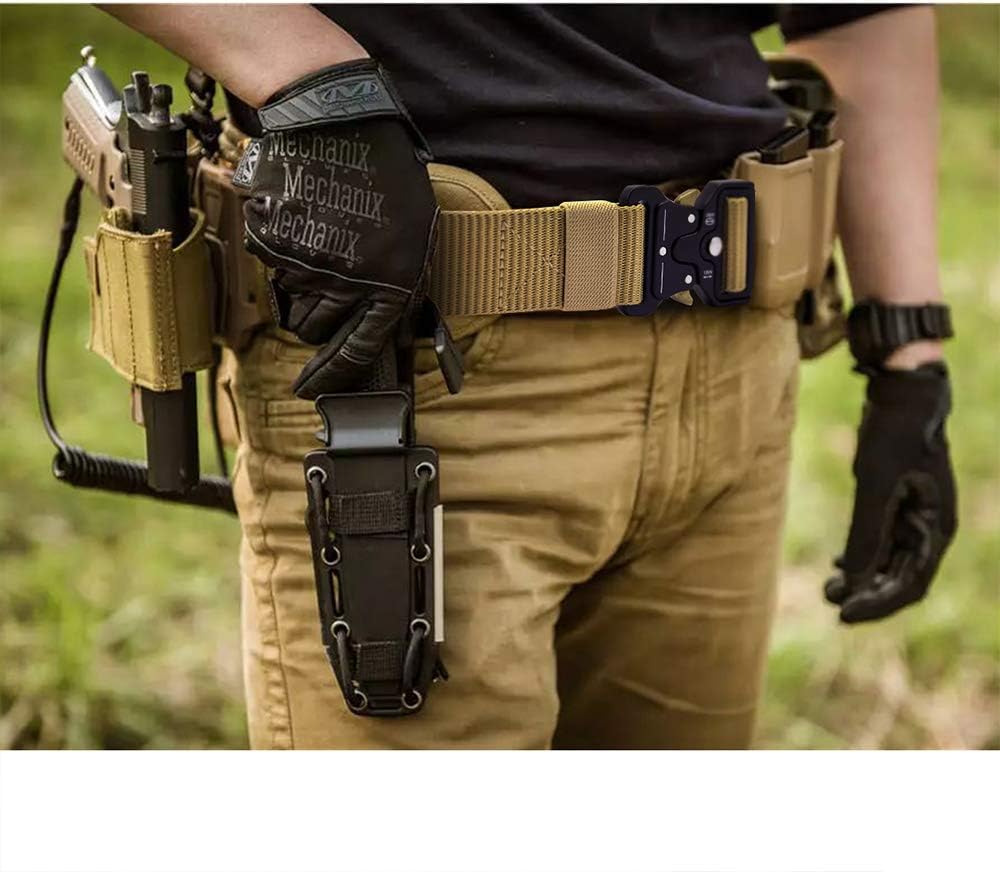 HOTDOOPAI Tactical Belt for Men, Military Nylon Web with Heavy Duty Quick Release Metal Buckle, 1.5'' Wide - Ideal for Work,