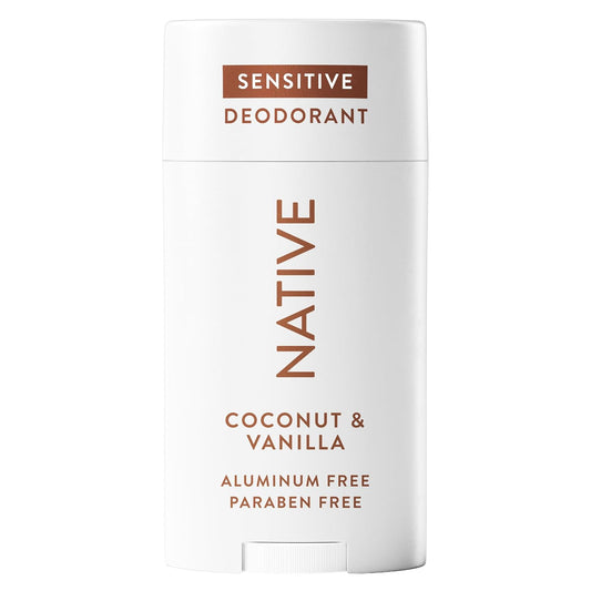 HOTNative Sensitive Deodorant Contains Naturally Derived Ingredients, 72 Hour Odor Control | Deodorant for Women & Men, Aluminum Free with Baking Soda, Coconut Oil and Shea Butter, Coconut & Vanilla