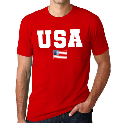 HOTSUWATOIN USA 4th of July Shirts for Men American Flag Short Sleeve Patriotic Independence Day Tee Top