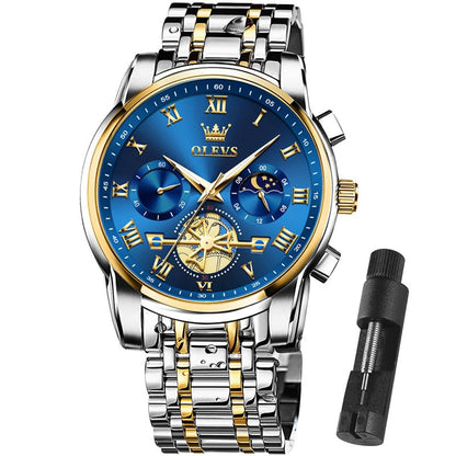 HOTOLEVS Mens Watches Waterproof Stainless Steel Adjustable Bracelet Watch Quartz Analog Watch for Men Fashion Business Classic Mens's Wrist watch's Casual Watches Gold/Blue/Black/White/Face/Dial