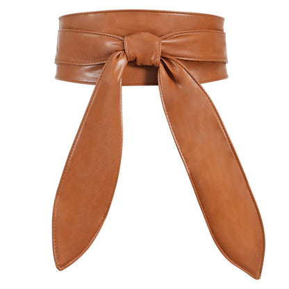 HOTWHIPPY Women Obi Belt Fashion Wrap Around Wide Waistband Knotted Belt for Dress