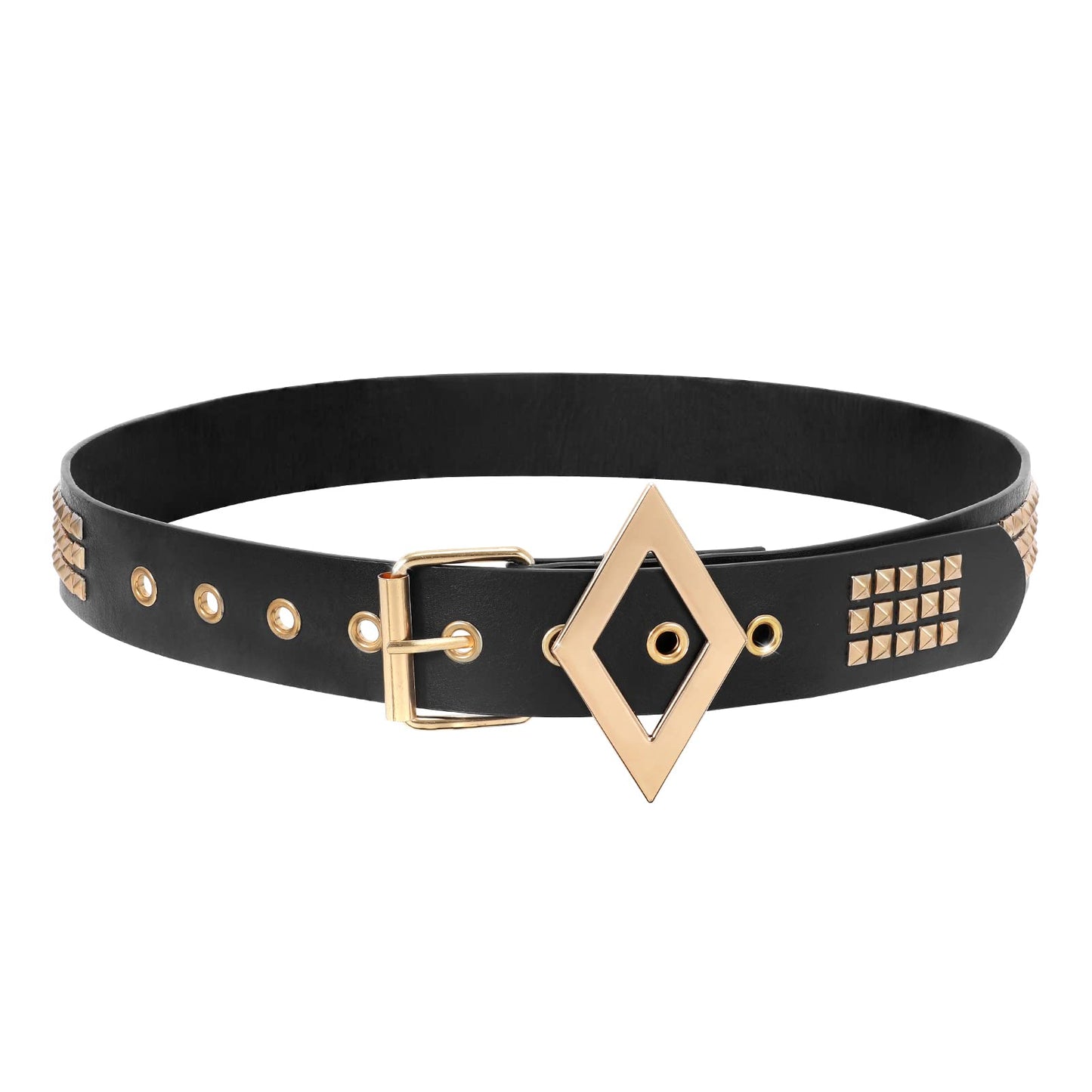 HOTXZQTIVE Studded Belt Metal Punk Rock Rivet Belts for Women/Men Punk Leather Belt Gothic Belt Accessories for Jeans Pants