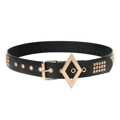 HOTXZQTIVE Studded Belt Metal Punk Rock Rivet Belts for Women/Men Punk Leather Belt Gothic Belt Accessories for Jeans Pants