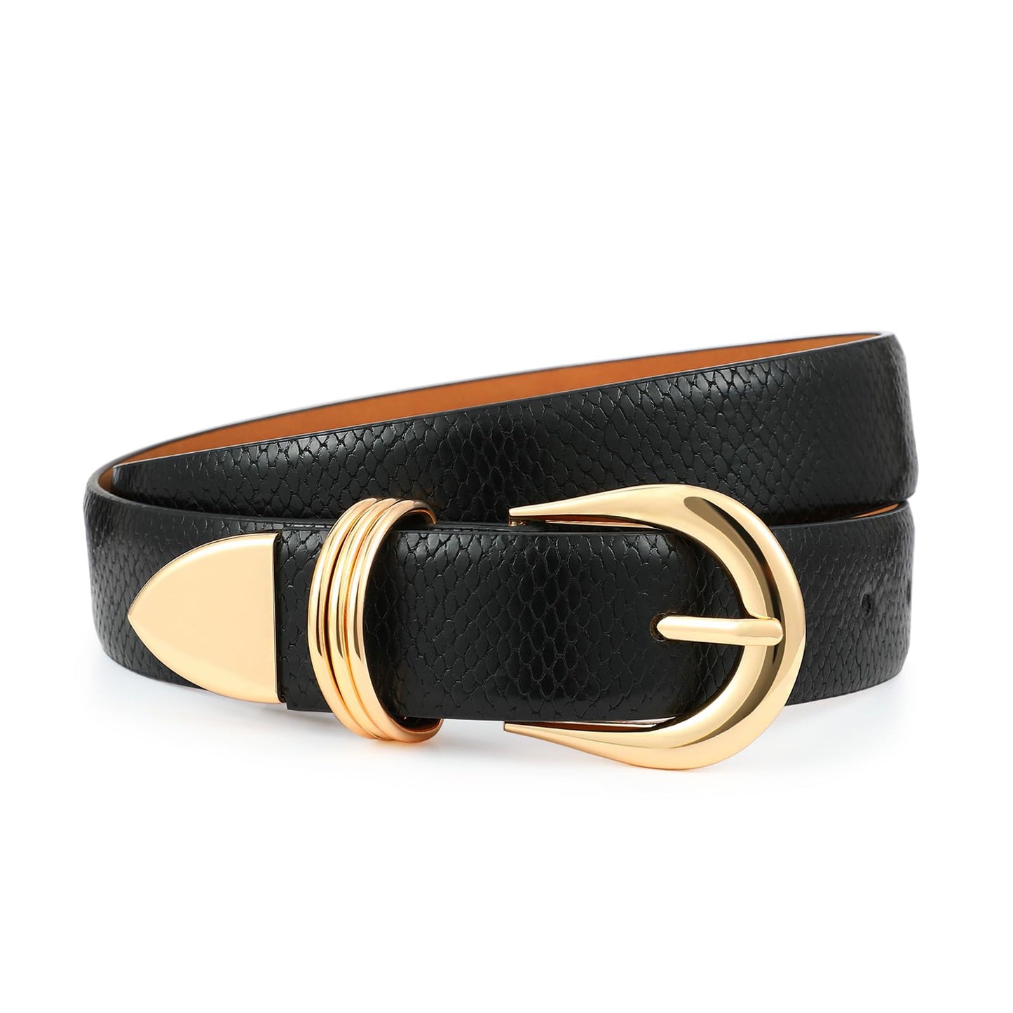HOTBelts for Women with Gold Buckle for Jeans, Dress Leather Belts