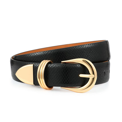 HOTBelts for Women with Gold Buckle for Jeans, Dress Leather Belts