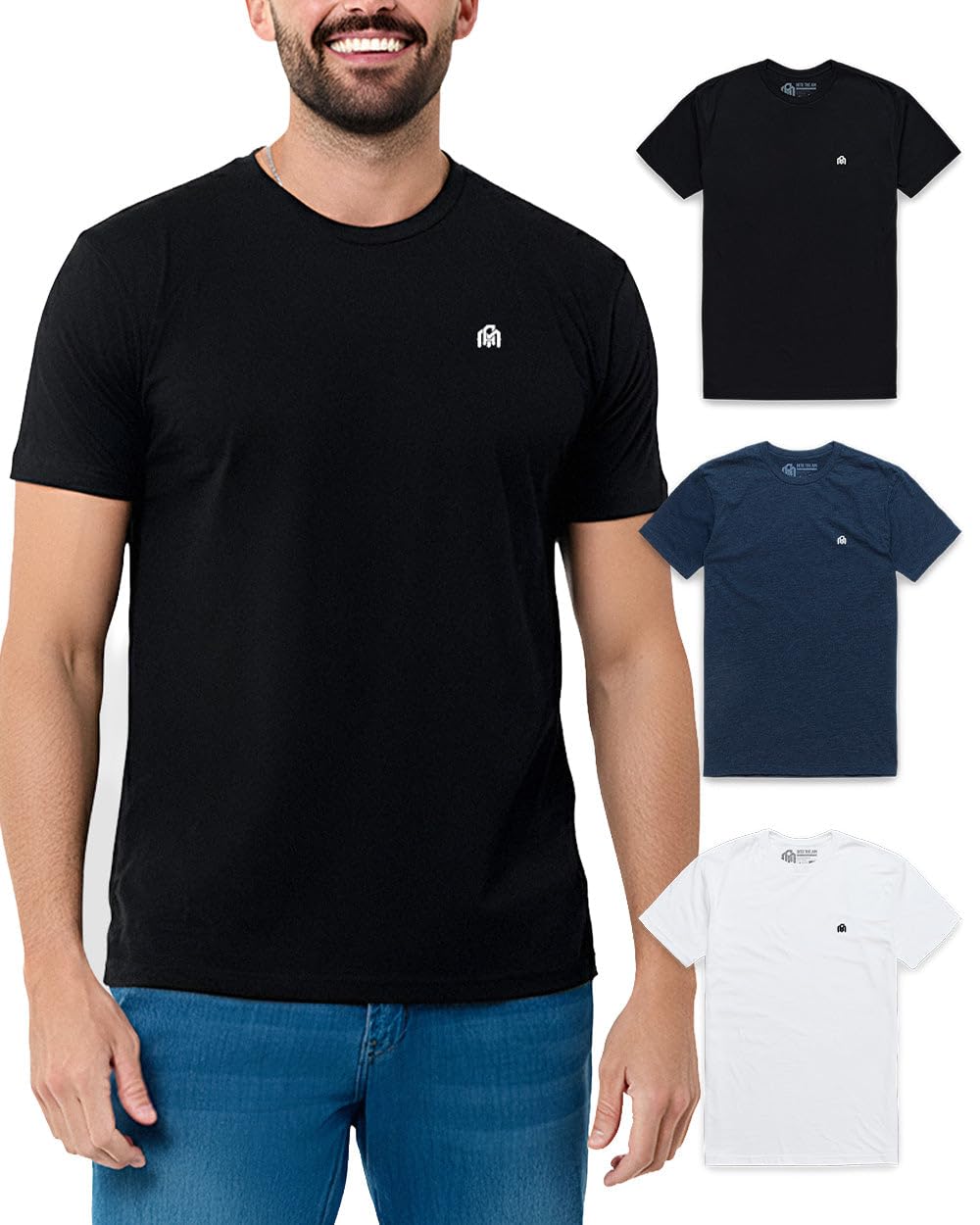 HOTMens T Shirts Soft Cotton Crew Neck Athletic Fit Casual Tees S-4XL | Soft cotton blend casual tee shirts with 4-way stretch - tag-free athletic fit for gym, work & casual wear. A go-to gift.