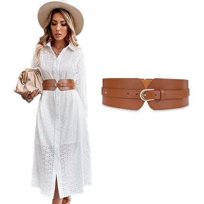 HOTSUOSDEY Womens Wide Elastic Waist Belt for Dress Ladies Stretch Cinch Belt for Women