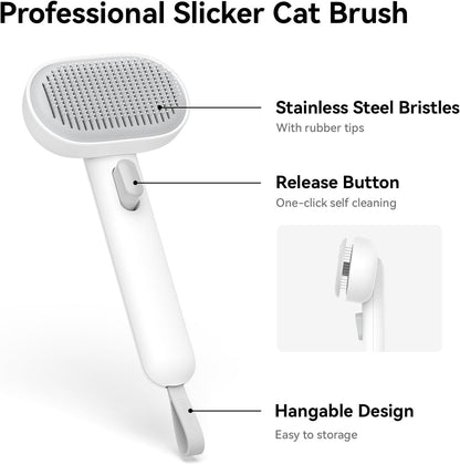 HOTAumuca Cat Brush for Shedding, Cat Brushes for Indoor Cats, Cat Brush for Long or Short Haired Cats, Cat Grooming Brush Cat Comb for Kitten Rabbit Massage Removes Loose Fur