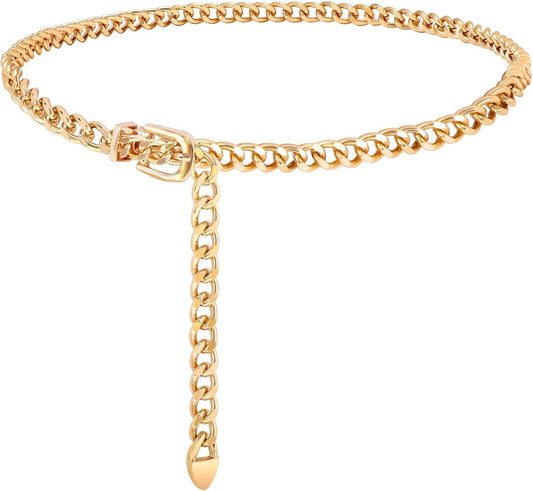 HOTWHIPPY Waist Chain Belt Women Ladies Adjustable Body Waist Link Belts for Jeans Dresses