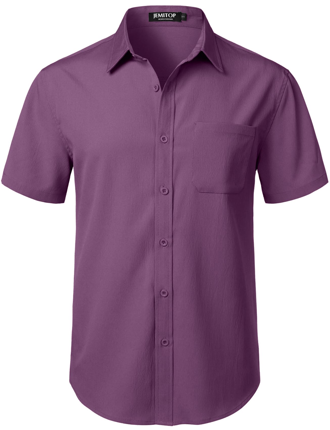 HOTJEMITOP Mens Stretch Wrinkle Free Texture Shirts | Lightweight, Summer, Beach, Stylish, Button Down, Short Sleeve, Casual, Vacation