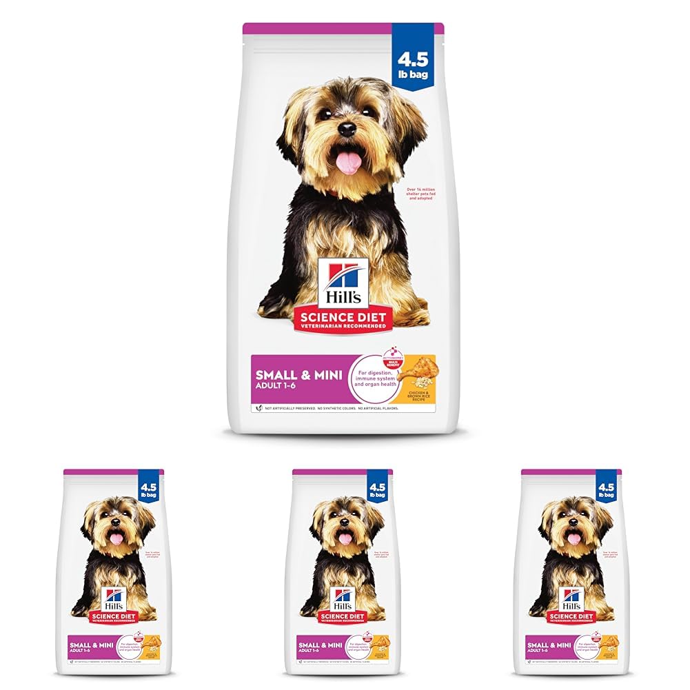HOTHill's Science Diet Adult 1-6 Small & Mini Dry Dog Food | #1 Veterinarian Recommended, Lamb Meal & Brown Rice, 4.5 lb. Bag
