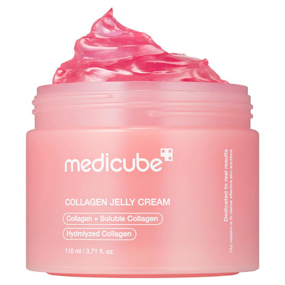 HOTmedicube Jelly Cream with Collagen & Niacinamide, 3.71 fl.oz | Freeze-Dried Hydrolyzed Collagen for Skin Barrier Hydration & 24H Glow - Plumper, Firmer looking skin, 3.71 fl.oz
