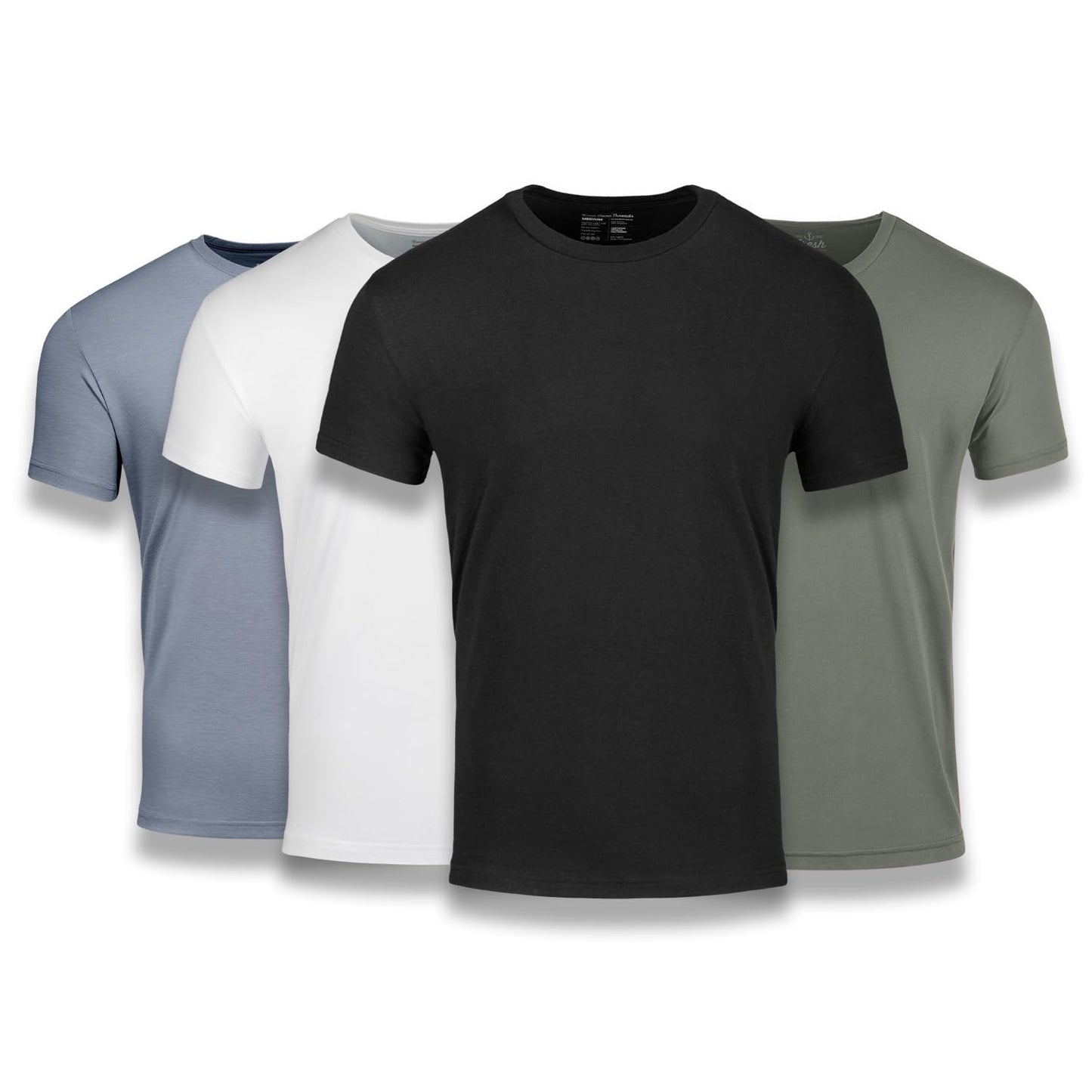 HOTFresh Clean Threads Men's Crew Neck T-Shirts – Short Sleeve, Fitted Style, Soft Cotton-Poly Blend, Tag-Free Comfort