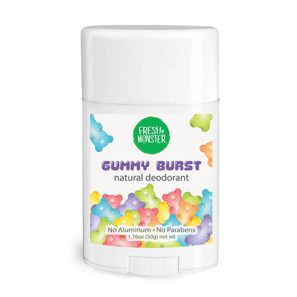 HOTFresh Monster Natural Deodorant for Kids & Teens I Mom's Choice Gold Award Winner | Aluminum-Free, Paraben-Free, Hypoallergenic I 24-Hour Protection I Beach Gummy Burst Scent I 1.76 oz