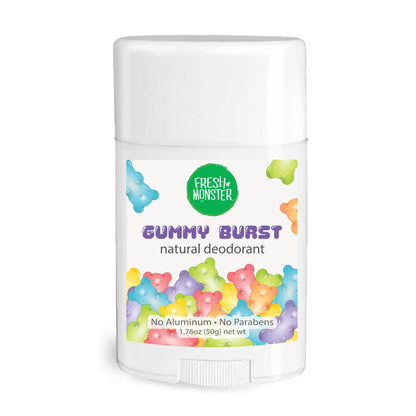 HOTFresh Monster Natural Deodorant for Kids & Teens I Mom's Choice Gold Award Winner | Aluminum-Free, Paraben-Free, Hypoallergenic I 24-Hour Protection I Beach Gummy Burst Scent I 1.76 oz