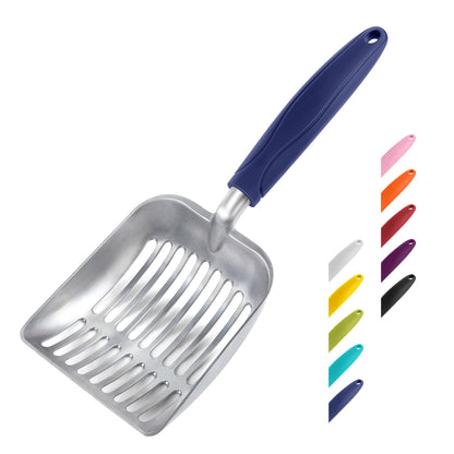 HOTWePet Cat Litter Scoop, Aluminum Alloy Sifter, Kitty Metal Scooper, Deep Shovel, Long Handle, Poop Sifting, Kitten Pooper Lifter, Durable, Heavy Duty, for Litter Box