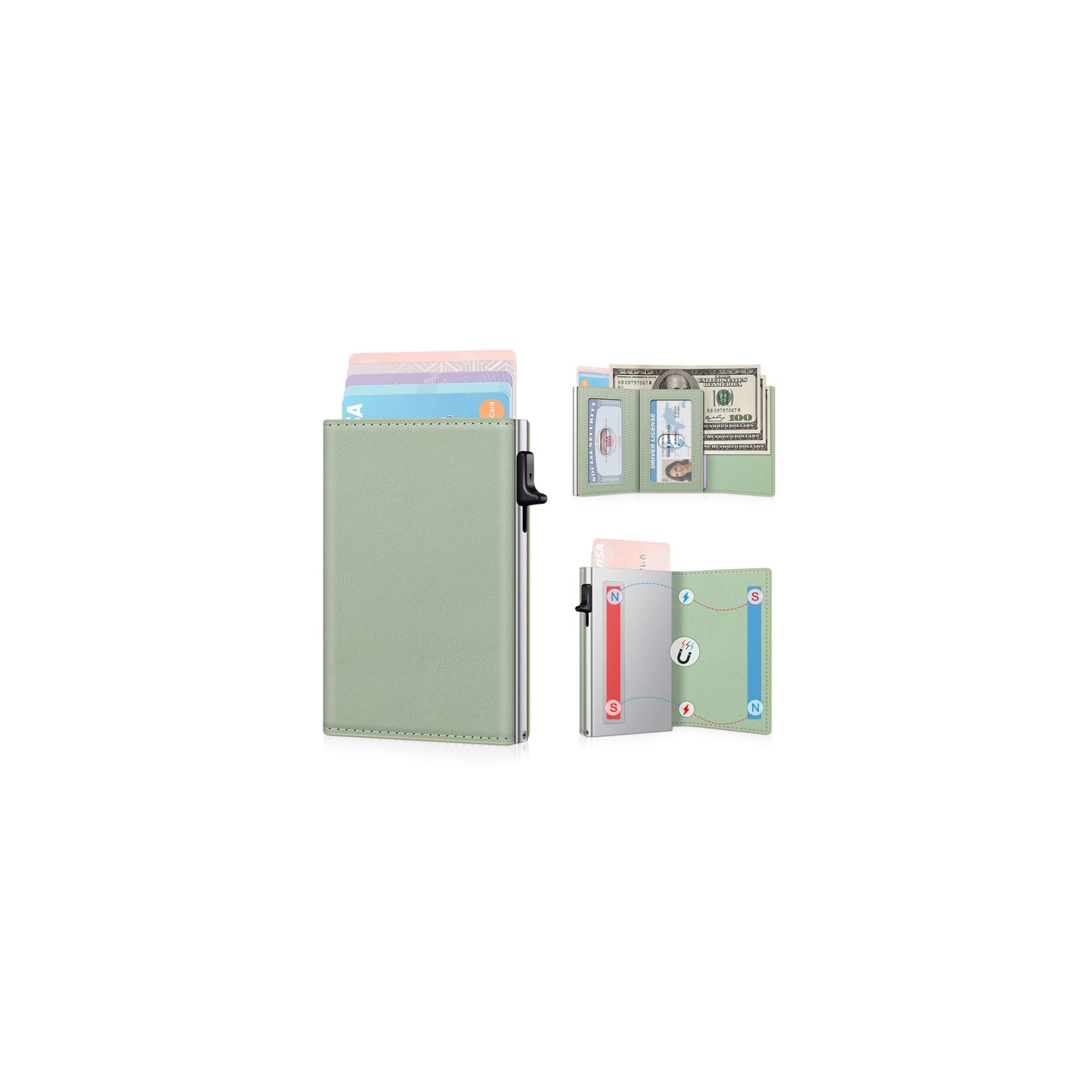 HOTSmall Wallet Women RFID Blocking Slim Card Wallet - Compact Credit Card Holder for 9-12 Cards with Cash Slot & Clear ID Window, Birthday Gifts for Women