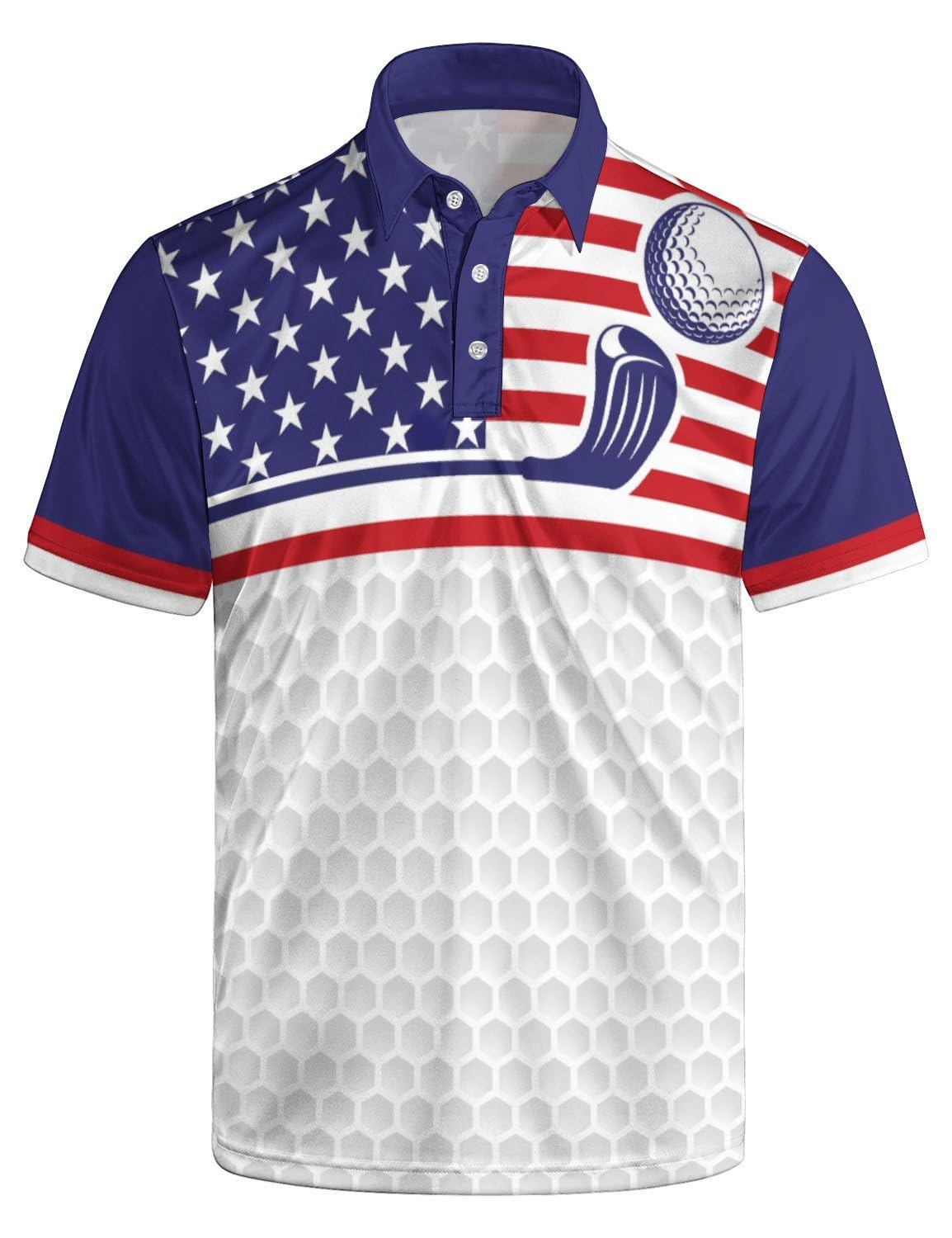 HOTGolf Polo Shirts for Men Funny Print Quick Dry Short Sleeve Performance Golf Shirts Moisture Wicking Polo Shirts
