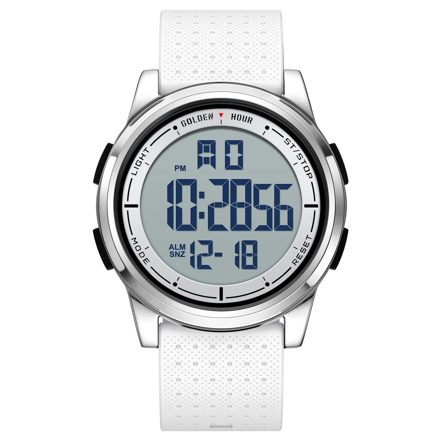 HOTGOLDEN HOUR Ultra-Thin Minimalist Sports Waterproof Digital Watches Men with Wide-Angle Display Rubber Strap Wrist Watch for Men Women