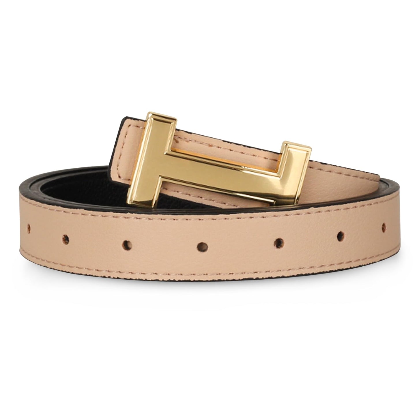 HOTRelang Women's Belts with Gold Buckle, Fashion Waist Band, Elegant Ladies' Belt, Gift for Women